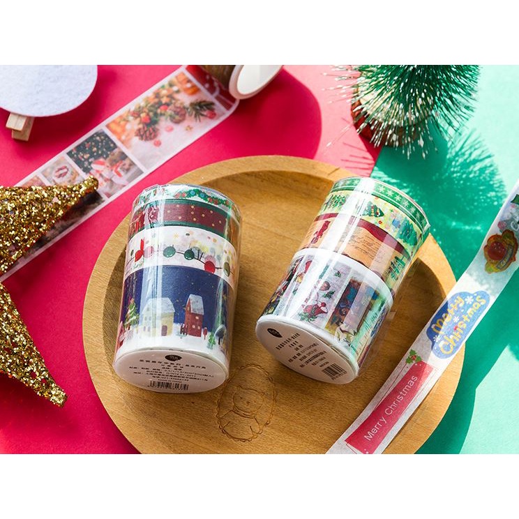 Set 4 cuộn washi tape chủ đề giáng sinh