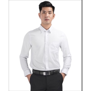 Áo sơ mi trắng trơn dài tay aristino regular tà lượn