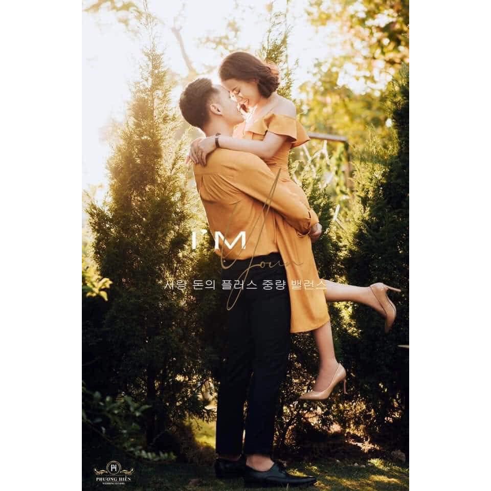 Áo đôi nam nữ FREESHIP Set váy nữ sơ mi nam cặp chụp cưới, du lịch màu vàng đẹp HQCOUPLE AV92 (có ảnh thật)
