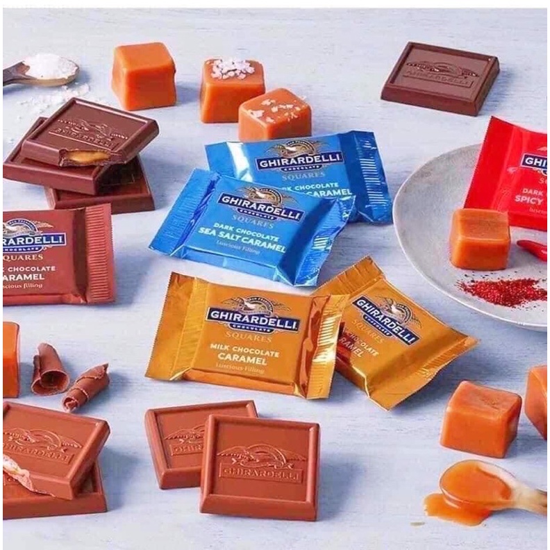 Hàng Mỹ - Socola GHIRARDELLI SQUARES PREMIUM CHOCOLATE ASSORTMENT 4 vị 674,9 gr