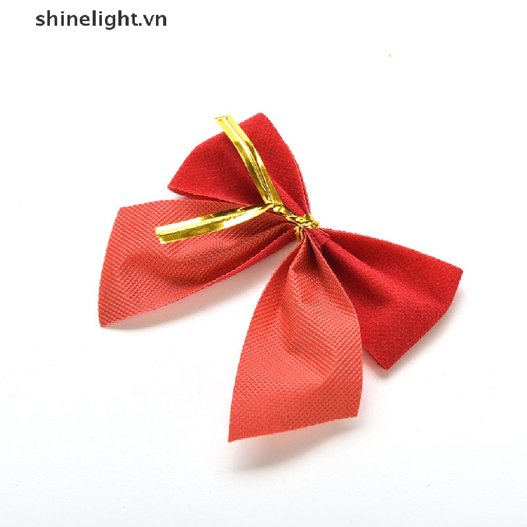 [shinelight] Set 12 Nơ Trang Trí Cây Thông Noel Mới 12 Nơ Đỏ Nhung Trang Trí Cây Thông Giáng Sinh 12 Cái / pac
