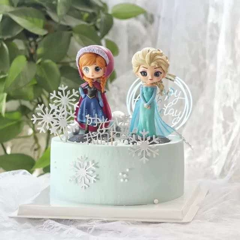 DISNEY Bộ 10 Que Cắm Trang Trí Bánh Kem Hình Công Chúa Elsa