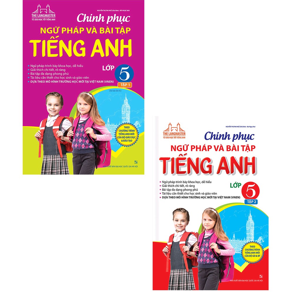 Sách - Combo 2 tập Chinh Phục Ngữ Pháp Và Bài Tập Tiếng Anh Lớp 5