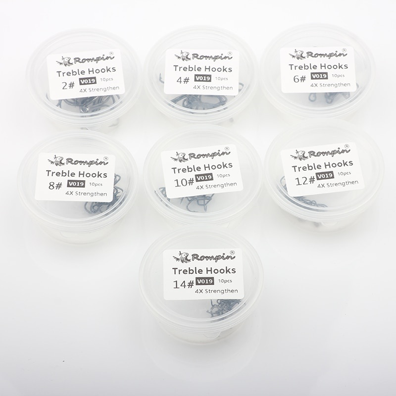 Hộp 10 lưỡi câu cá bằng thép carbon 2 / 4 / 6 / 8 / 10 / 12 / 14 V019 chuyên dụng