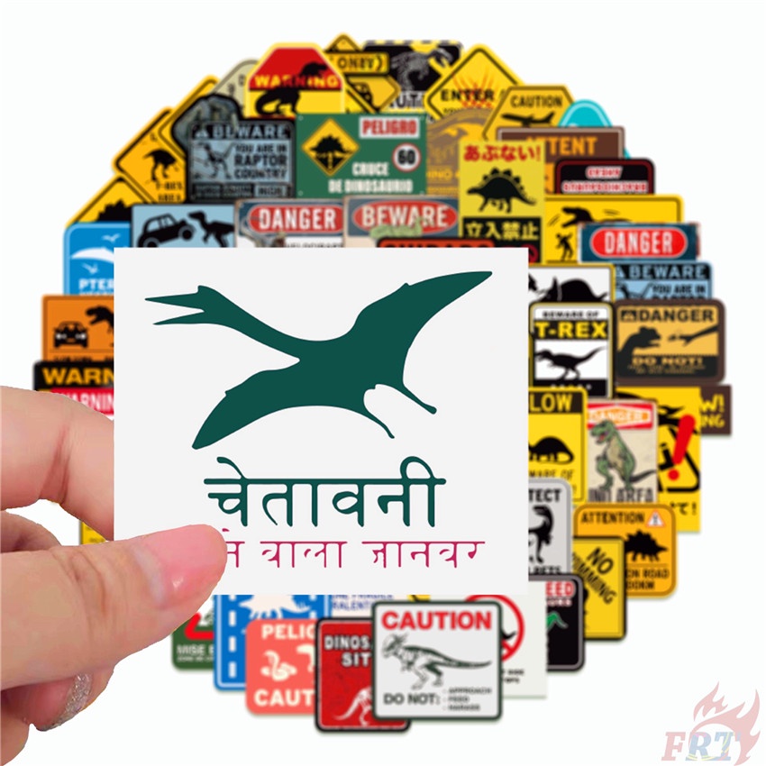 ❉ Biển Cảnh Báo Khủng Long Series 01 Dán ❉ Bộ 60 Sticker Chống Thấm Nước Họa Tiết Doodle Hợp Thời Trang
