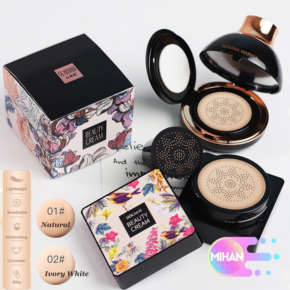 MIHAN1 Fashion With Mushroom Puff Sponge Longlasting Face Makeup Air Cushion BB Cream Women Waterproof Concealer Brightening Foundation