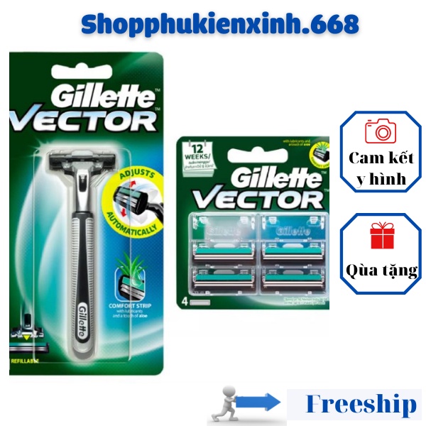 Dao Cạo Râu  FREESHIP  Gilllette Vecctor Lưỡi Kép 2 Lưỡi Hàng Chất Lượng