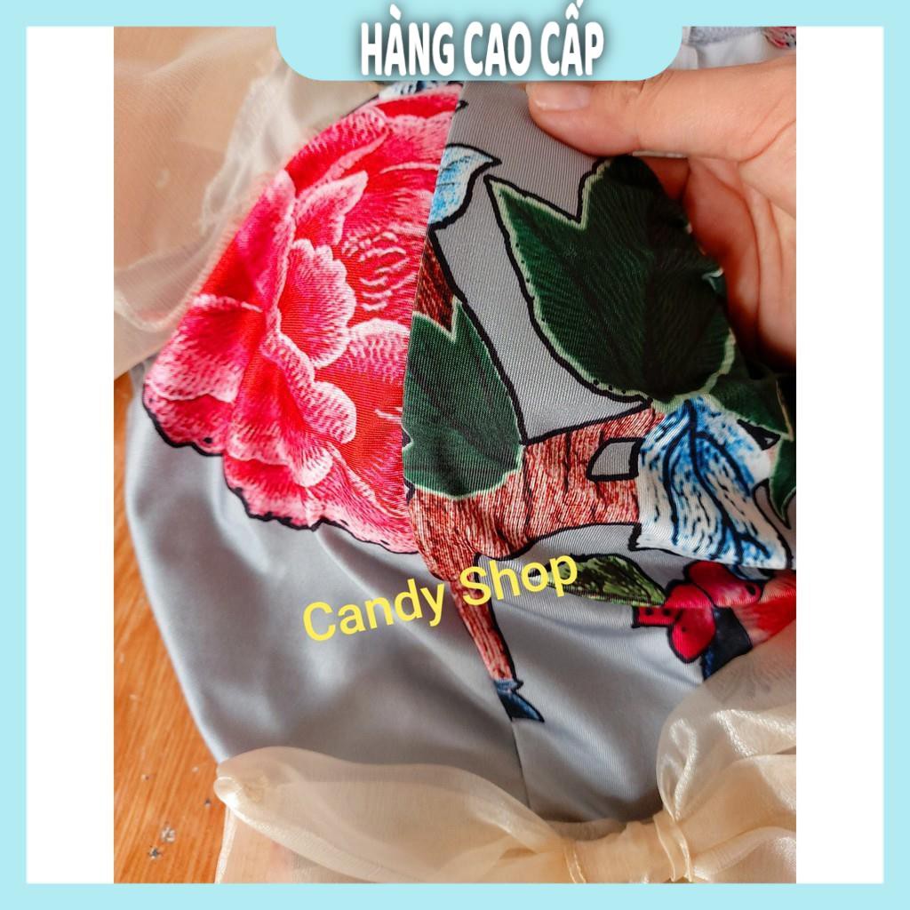 Đầm Nữ - Đầm body hoa hồng tay phồng phối nơ kèm Mút + Ảnh thật (HÀNG SIÊU ĐẸP) | BigBuy360 - bigbuy360.vn