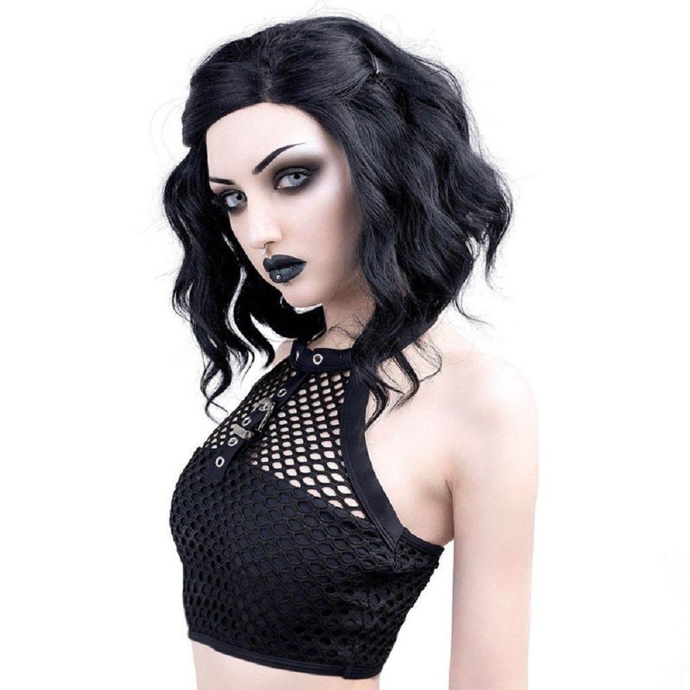 AUGUSTINE Áo hai dây Lưới Không Tay Phong Cách Gothic Quyến Rũ Dành Cho Nữ
