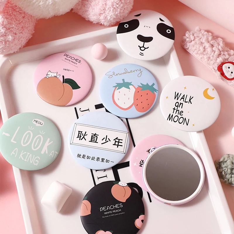 Gương Trang Điểm Mini Hình Tròn Phong Cách Hàn Quốc
