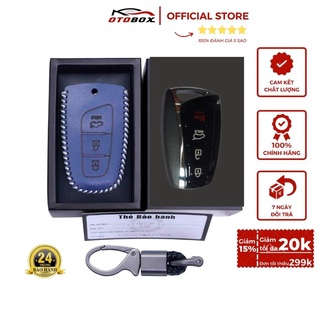 Bao da chìa khoá ô tô hyundai santafe 2013-2018, bọc chìa khoá ô tô da cao cấp bảo vệ chống xước OTOBOX
