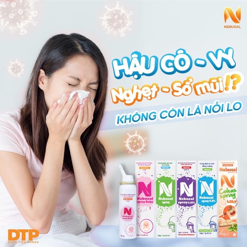 Xịt mũi Húng chanh, giảm nghẹt mũi, làm sạch mũi, chai 50ml