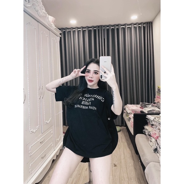 Áo Thun Đen Nam Nữ Tay Lỡ Chuẩn Form Rộng Hot Trend