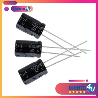 10 Tụ Hóa 100uF 50V 100uF/50V (10pcs/gói)