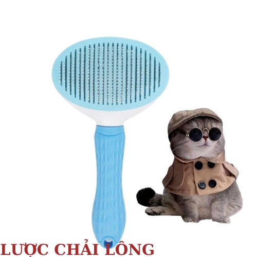 Lược chải lông chó mèo có nút bấm CHÍNH HÃNG CLEAN chải lông chó mèo