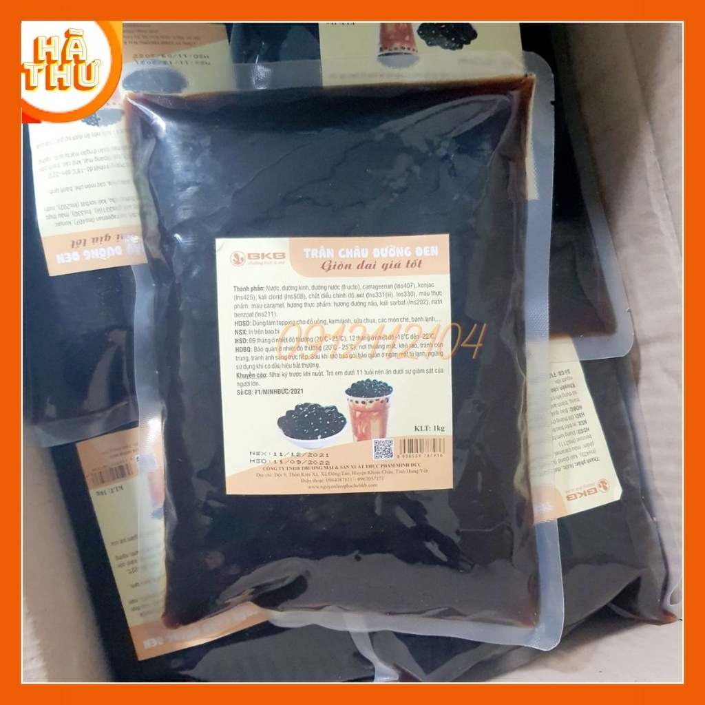 (HT) Thạch 3q trắng, trân châu caramen gói 1kg - trân châu ngọc trai loại 1kg tiện dụng