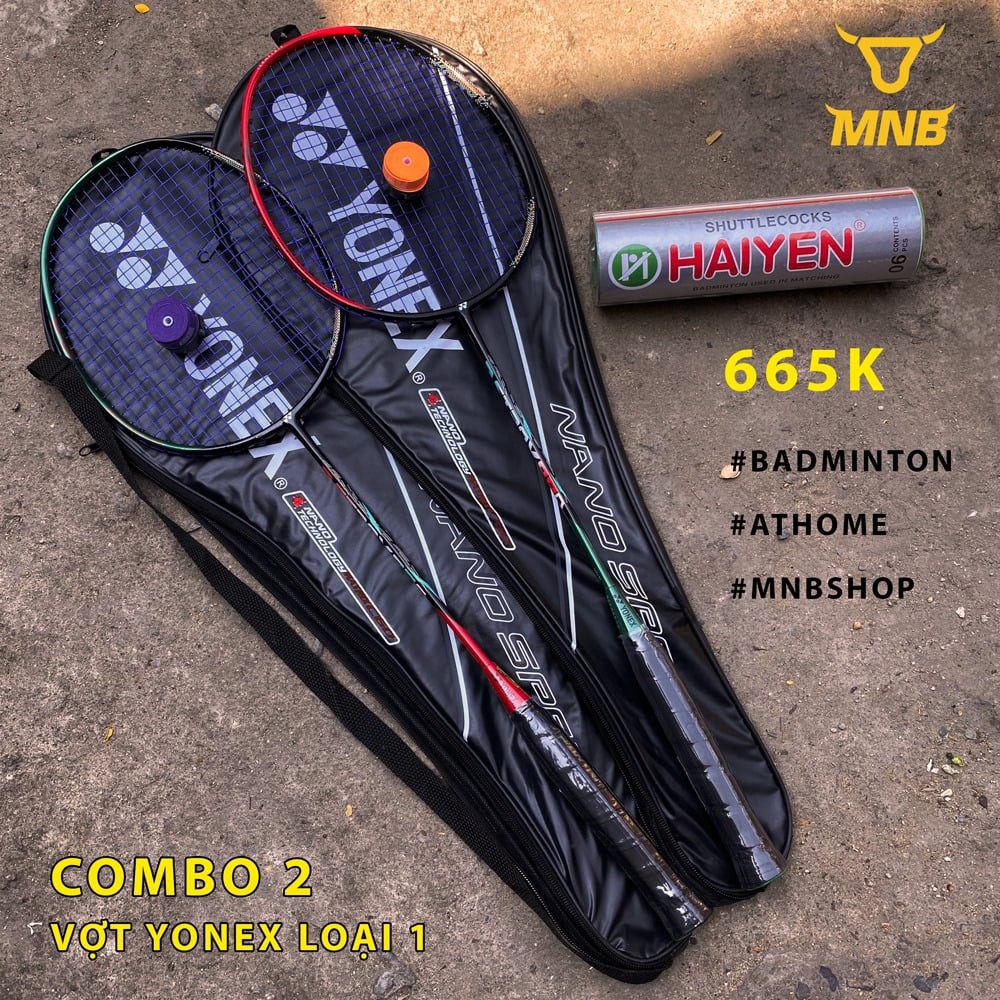 Combo 2 vợt cầu lông Yonex loại 1, vợt cầu lông Yonex giá rẻ, đã căng cước,bộ chơi cầu lông, tập cầu lông cho cả nhà