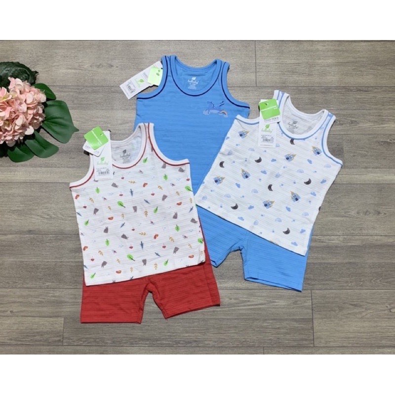 Chia sẻ: 0 Bộ ba lỗ bé trai/bé gái viền cổ cotton Lullaby (NH35B và NH11B)