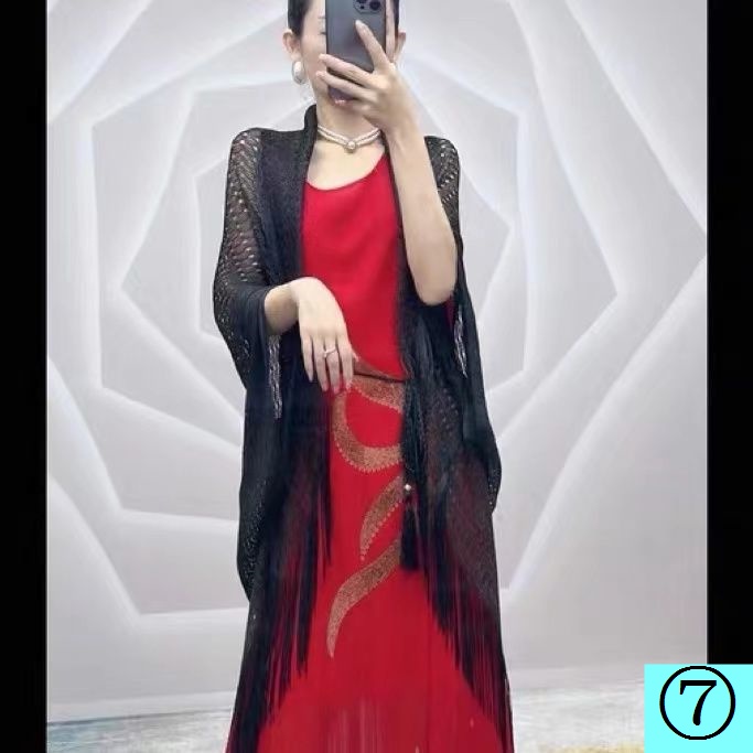 Khăn Choàng Dệt Kim Mỏng Dáng Rộng Che Nắng Thời Trang Xuân Hè Cho Nữ