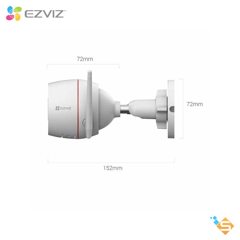 Camera Wi-Fi Ngoài Trời EZVIZ C3TN 3MP 2K Out Pro (Color Night) Màu Ban Đêm, Âm Thanh 2 Chiều, Đèn Còi - Bảo Hành 2 Năm