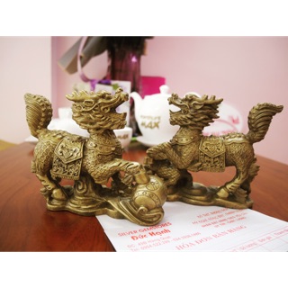 ĐỒNG ĐẠI BÁI- Cặp Kỳ Lân ẵm cầu, ẵm con