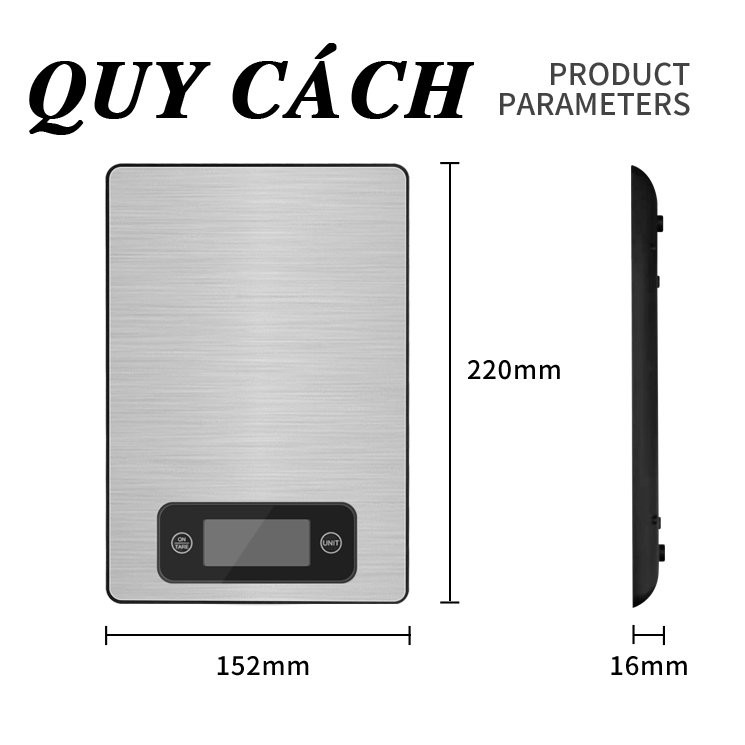 Cân tiểu ly điện tử nhà bếp mini độ chính xác cao 1g đến 2kg - Sạc USB - Chất liệu inox - Nấu ăn chuyên nghiệp hơn