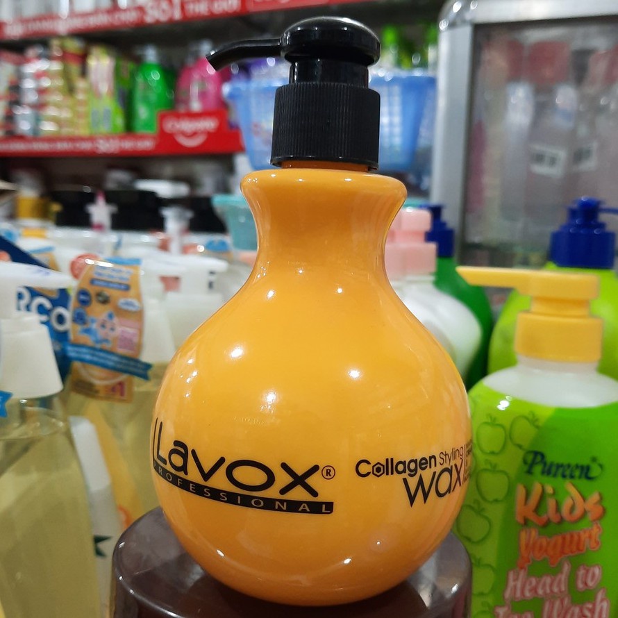 Lavox Collagen Styling Wax 300ml- Wax Dây Tạo Nếp Tăng Sóng Bồng Bềnh (Vàng)