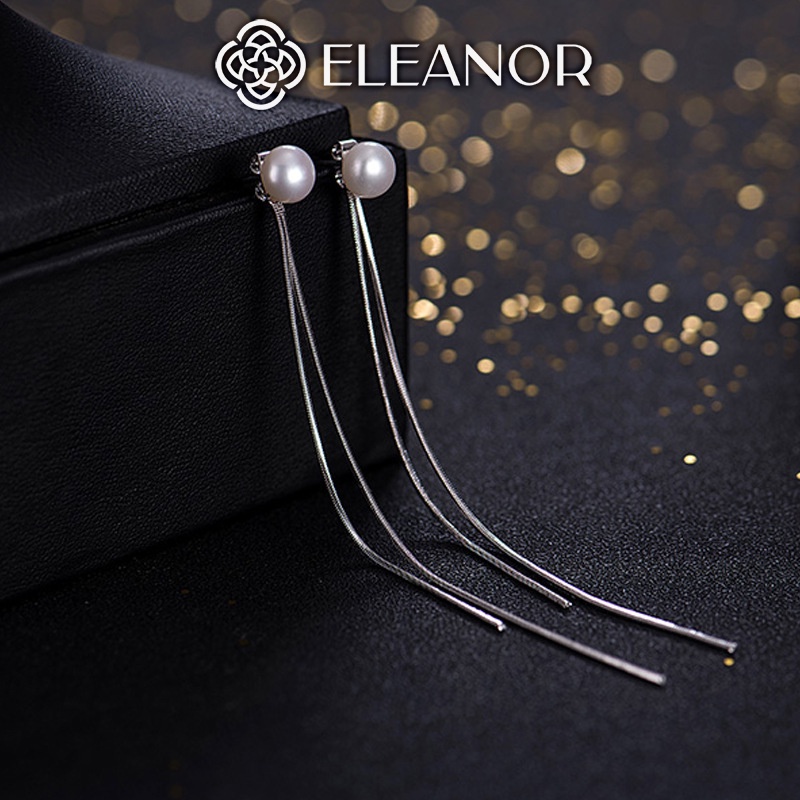 Bông tai nữ dáng dài chuôi bạc 925 Eleanor Accessories ngọc trai nhân tạo phụ kiện trang sức 4344