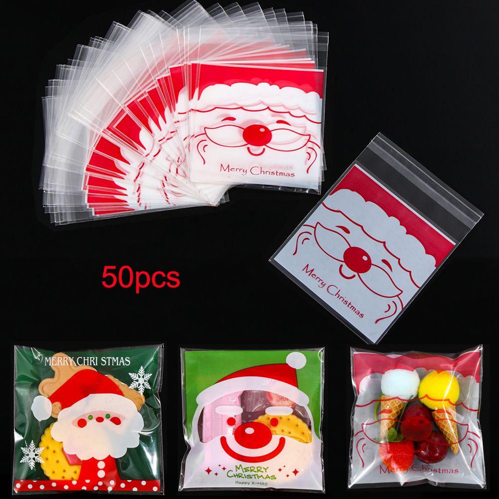 MUVAKO Bộ 50 Túi Đựng Kẹo Hình Người Tuyết Thời Trang Giáng Sinh