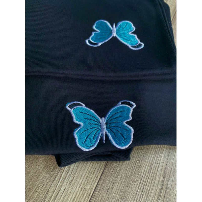 Có VIDEO SET ÁO CROPTOP CHÂN VÁY THÊU BƯỚM - A3ST