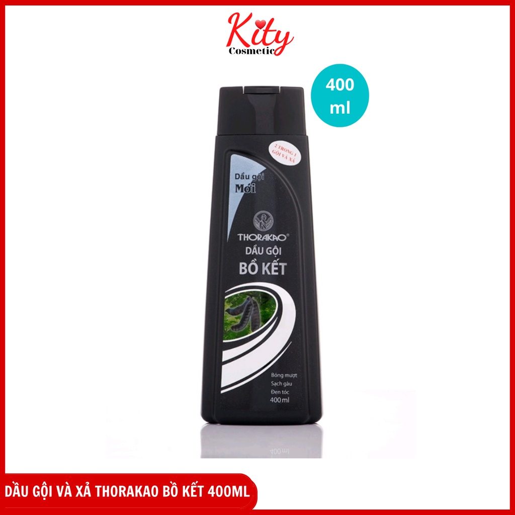 Dầu gội đầu Bồ Kết Thorakao  400ml - Gội và Xả 2 trong 1 sạch gàu, đen tóc, óng ả, mượt mà