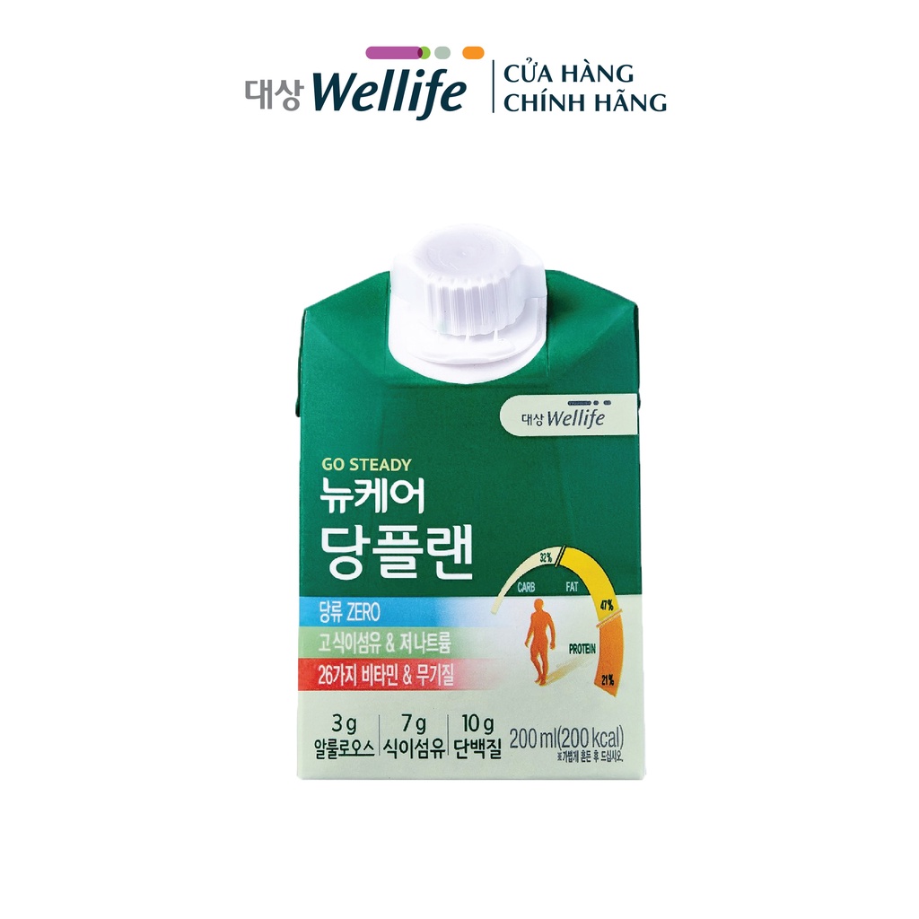 Sữa dinh dưỡng Nucare dành cho người tiểu đường Daesang Wellife Nucare Glucose Plan 200ml
