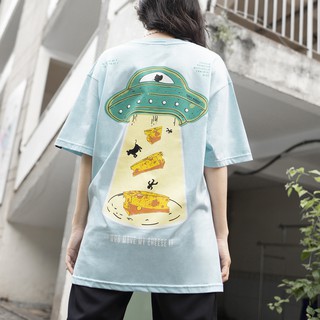 Áo Thun Cheese Hundred UFO Màu Xanh