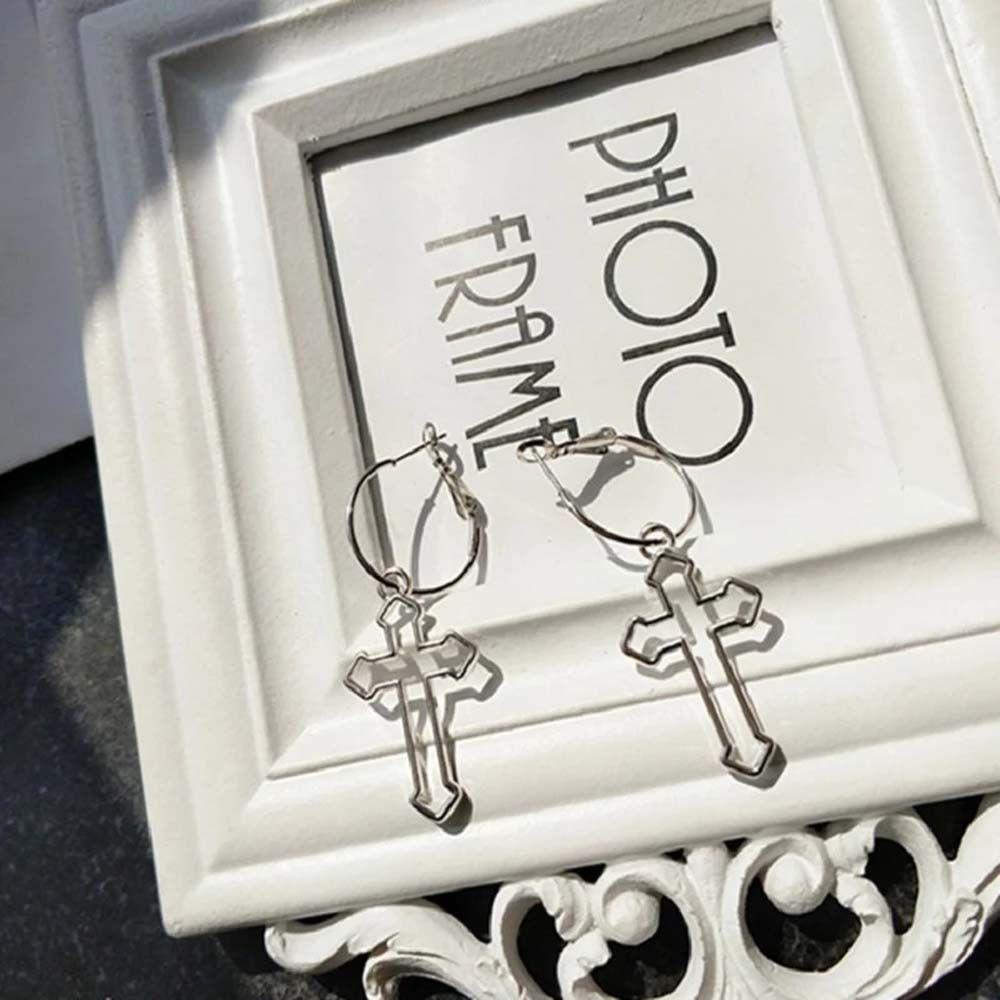 Khuyên Tai Hợp Kim Hình Thánh Giá Đơn Giản Cá Tính