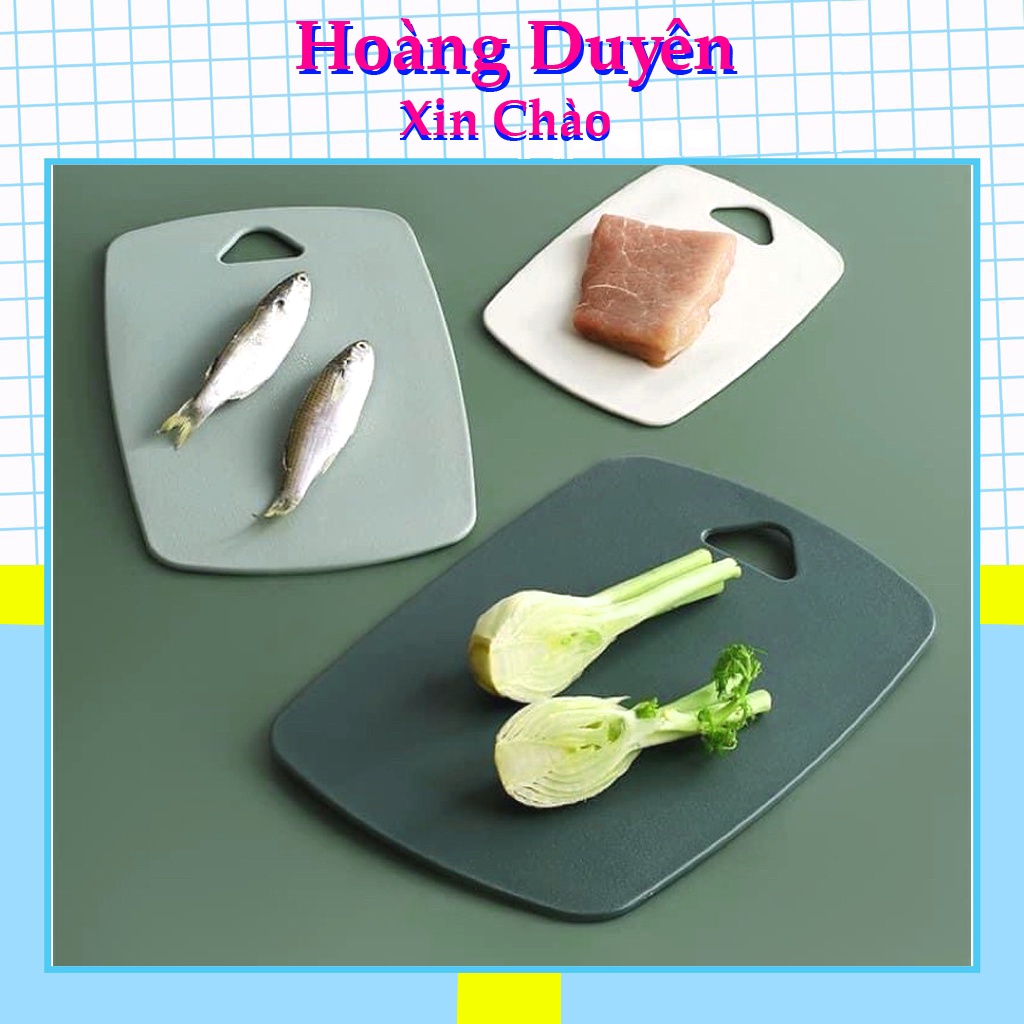 Combo Set 3 Thớt Nhựa Kháng Khuẩn Cao Cấp Chống Nấm Mốc Trơn Trượt Decor Nhà Bếp An Toàn Cho Sức Khỏe Bền Đẹp