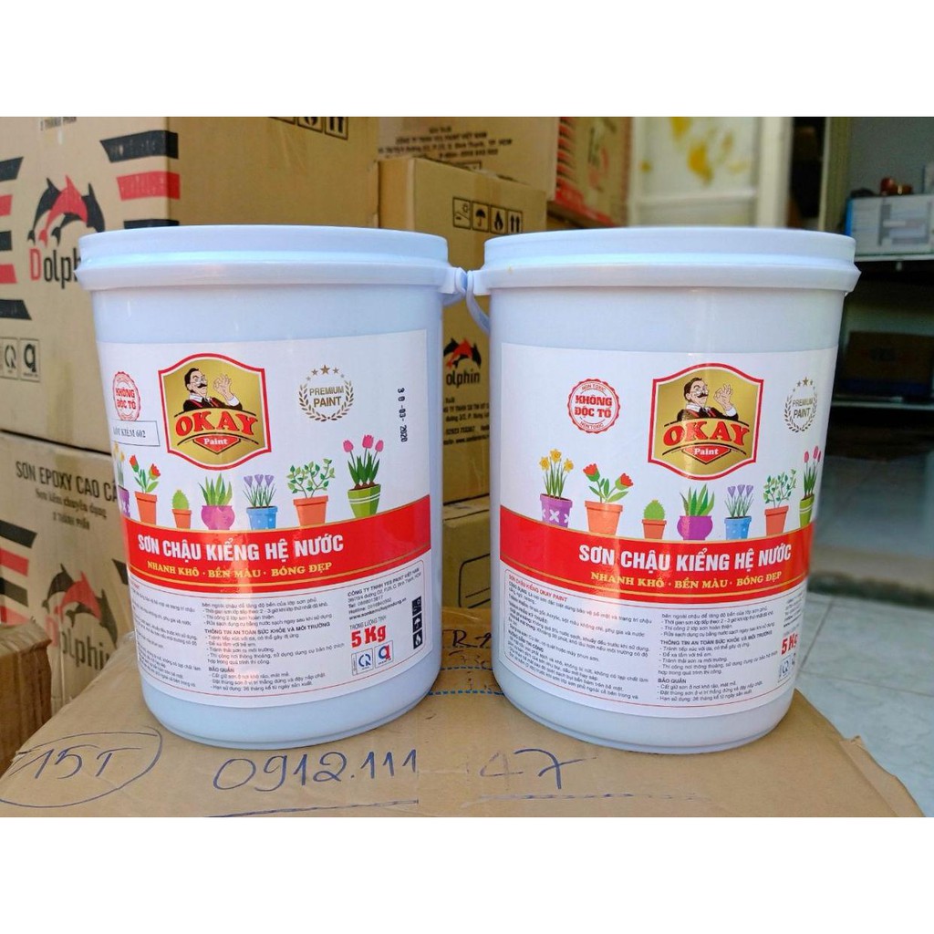 SƠN CHẬU KIỂNG NƯỚC CHUYÊN DỤNG OKAY PAINT 5KG (PHẦN 1) CÒN TIẾP