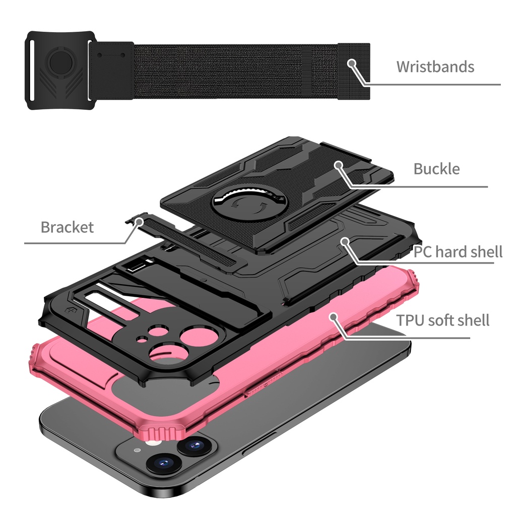Ốp điện thoại chống sốc chống rơi có dây đeo cổ tay cho OPPO Realme 5/5i/C3/6i C17 7I C20 C11 C21 C21Y C15 C12 C25