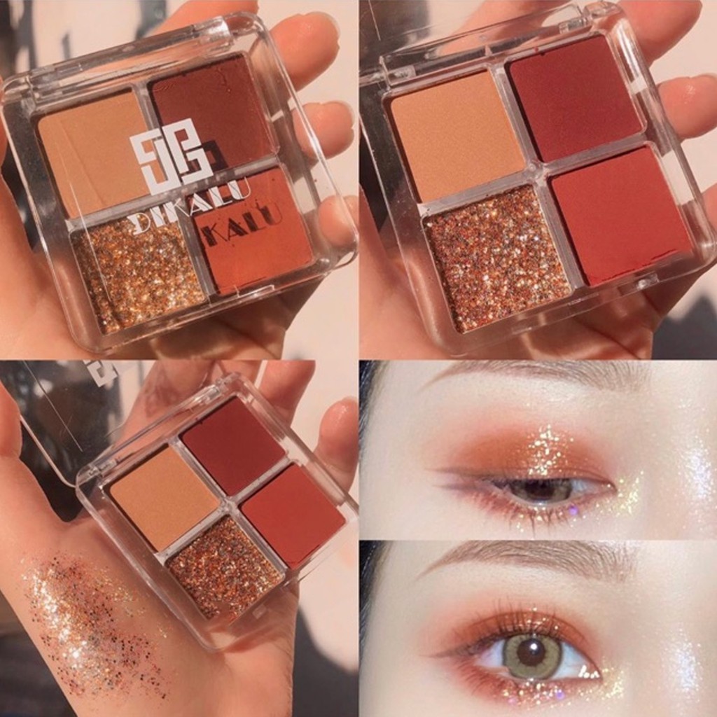 Phấn Mắt🌟Bảng Phấn Mắt 4 Ô Dikalu Pumpkin Wine Red | BigBuy360 - bigbuy360.vn