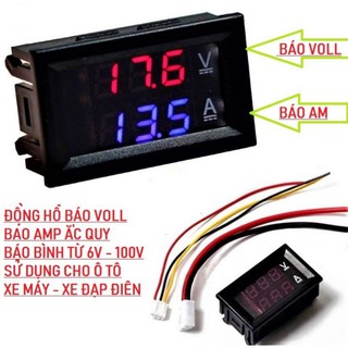 ĐỒNG HỒ BÁO VON BÁO AMP TỪ 6V-100V CHO XE MÁY ÔTÔ XE ĐẠP ĐIỆN ĐỒ CHƠI XE