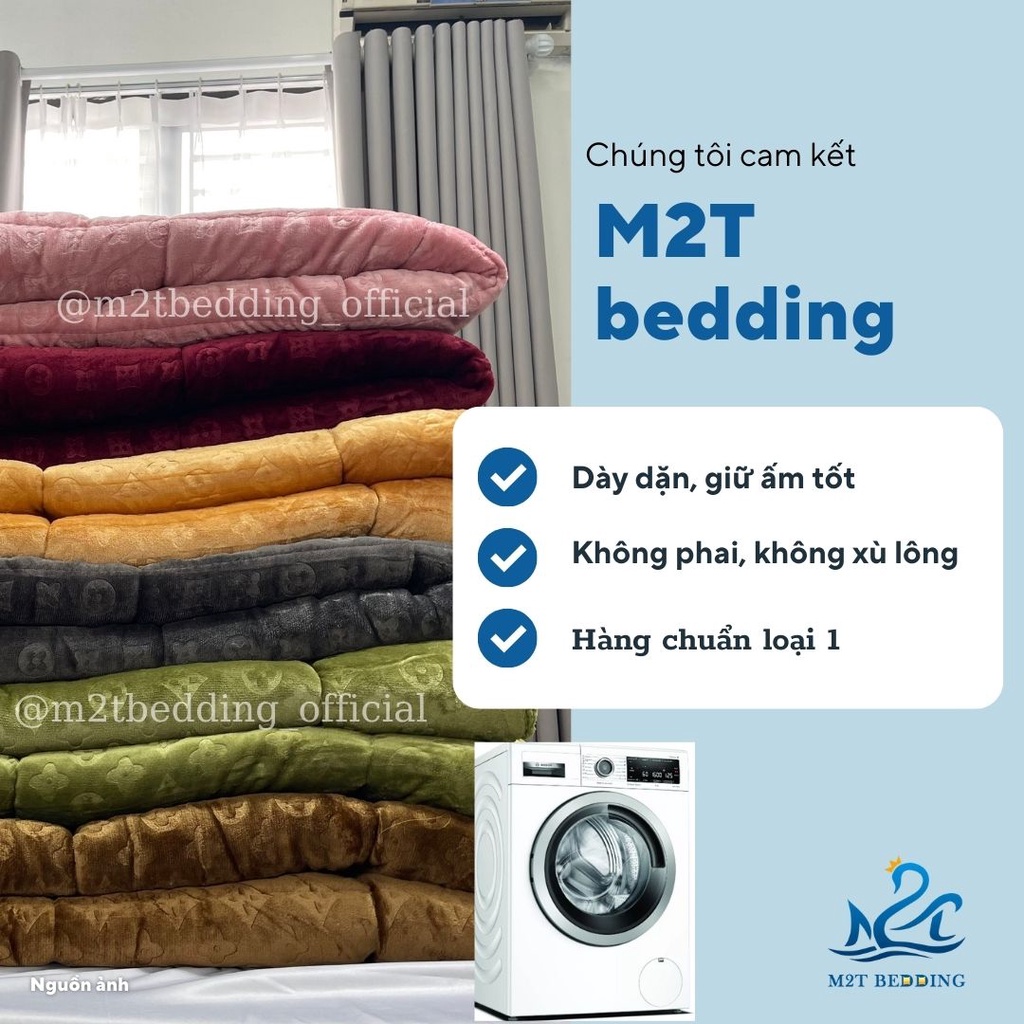 Chăn lông cừu đại hàn M2T bedding hàng nhập khẩu  siêu dày, siêu ấm - mền lông cừu cho thời tiết lạnh