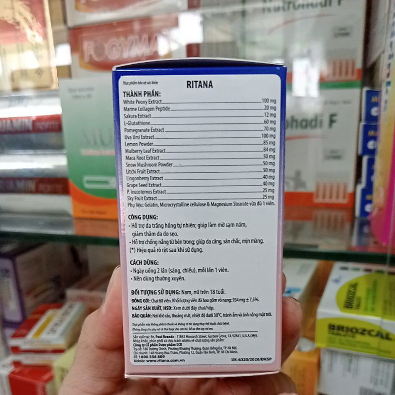 ✅ [Chính Hãng] Ritana Skin Whitening viên uống trắng da
