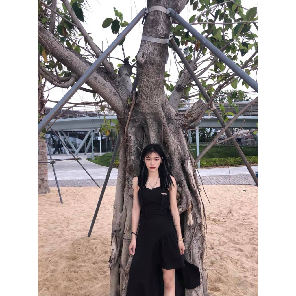Đầm 2 Dây Đen Ulzzang Cá Tính D&B Cho Nữ
