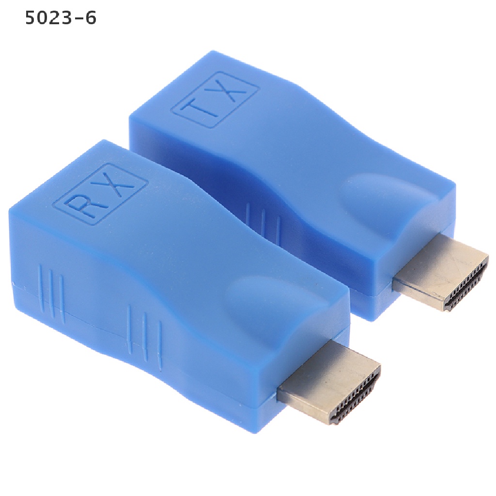 Set 2 đầu nối dài cáp mang LAN 1080p hdmi sang RJ45 Cat 6 màu xanh dương 5023-6