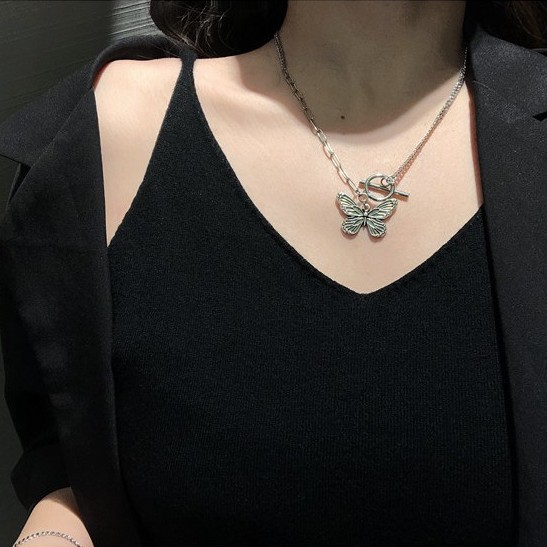 Dây Chuyền Nữ Mặt Hình Bướm Khoá OT Độc Đáo - Vòng Cổ Hợp Kim Đẹp