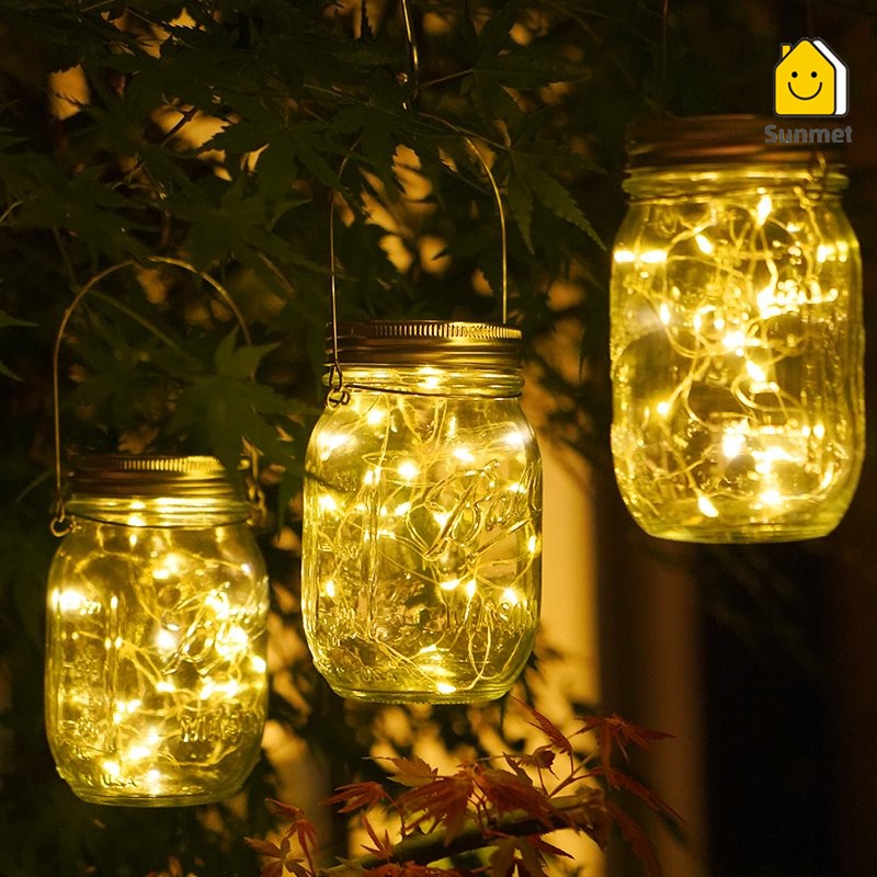 Đèn Led Lọ Ước Nguyện Thủy Tinh Năng Lượng Mặt Trời 13.5cm*12cm Thích Hợp Trang Trí noel, Quán Cà Phê
