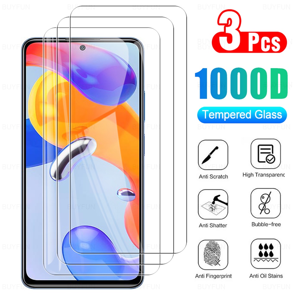 Bộ 3 Kính Cường Lực Bảo Vệ Màn Hình Cho Xiaomi Redmi Note 11 Pro Plus 5G Redmi Note 11S 11T Pro 5G Kèm Phụ Kiện