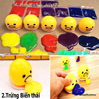 Trứng Gà Biến Thái-Đồ chơi trứng biến thái Gudetama hút slime