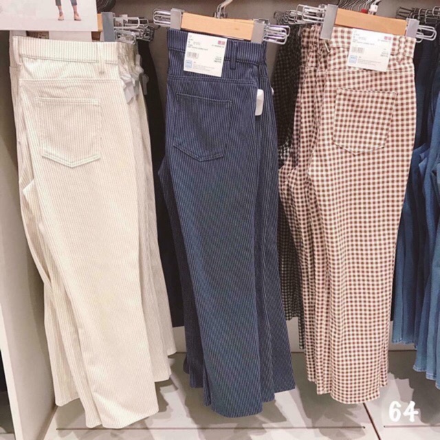 Quần skiny Uniqlo authentic( màu: đen, kẻ xanh, caro đen)