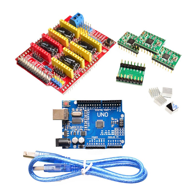 1 bộ bảng mở rộng CNC Shield V3 + 4 x A4988 + cáp USB GT2 cho máy in 3D