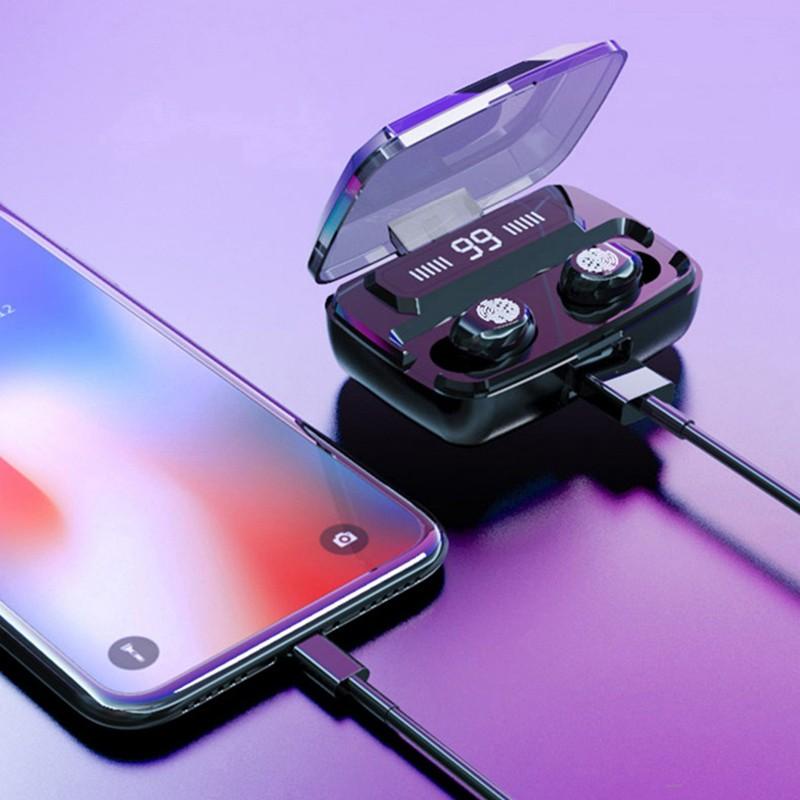 Tai Nghe Không Dây TWS Bluetooth 5.0 6D Chống Thấm Nước IPX7 Có Màn Hình LED Hiển Thị 3500mAh